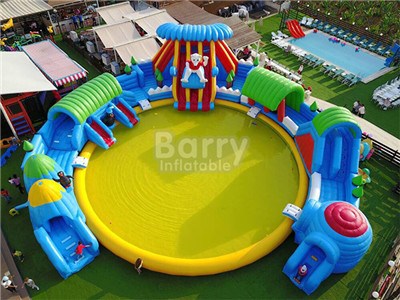 Snow Theme Giant Inflatable Water Park Playground BY-AWP-128